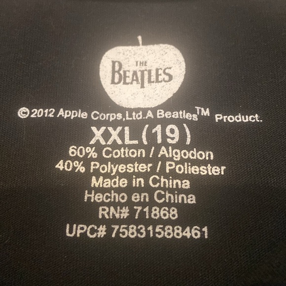 THE BEATLES Size Junior XXL 19 Oversized Fringed Cropped Abbey Road Shirt - Picture 5 of 8